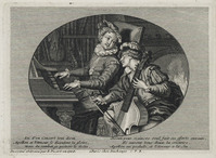 KG 12009
<br/>
Apollo en Amor samen musicerend.
<br/>
<em>Picart, Bernard (1673-1733)</em>